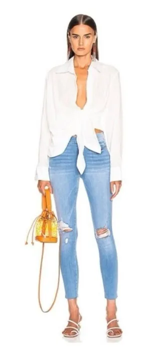 Frame Le High skinny distressed knee jeans size 26 thumbnail 1