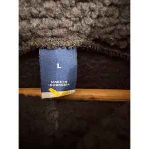 Old Navy Womens Sherpa Fleece Pullover‎ Mock Neck Drawstring Hem Charcoal Gray L thumbnail 4