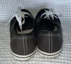 Vans Unisex Black And Gray Canvas Sneakers thumbnail 3