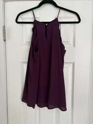 PAPERMOON Yanet Scallop Detail Blouse Halter Cami Tank Top Size Large thumbnail 3
