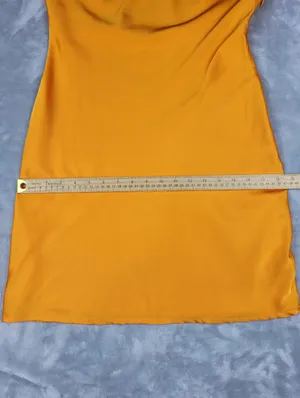 Riley Hubatka x Peppermayo Orange Satin One Shoulder Mini Dress Size US 8 thumbnail 9