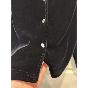 VTG J.‎ Jill Womens XL Black Velvet Button Down Cardigan Top Long Sleeve USA thumbnail 5