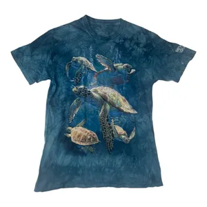 The Mountain size medium unisex turtle Ocean Blue Tie-Dye T-Shirt newport aquari thumbnail 1
