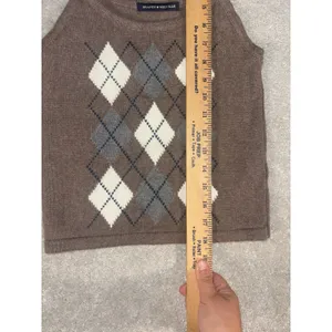 Brandy Melville Argyle Tank Top One‎ Size Brown Summer Sexy thumbnail 6