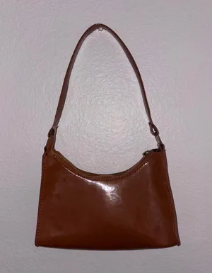 Brown Faux Leather Shoulder Purse thumbnail 2