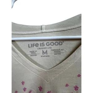 Life is Good Heart Daisy Long Sleeve Crusher-Lite Hooded Tee Medium thumbnail 3