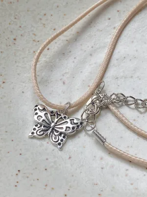 Handmade butterfly boho chic cute necklace 🦋🤎 thumbnail 6