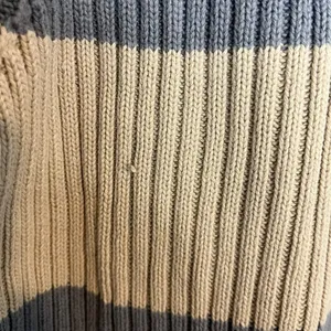 Structure Women's‎ L Ribbed Knit Crop Sweater Multi Blue Chunky Stripe Nautical thumbnail 3