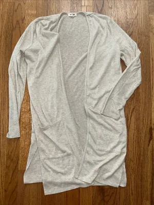 Garage Beige Cream Oversized Open Front Pockets Long Cardigan size Small thumbnail 2