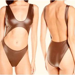 NWT Skims Wet Jersey Cutout Bodysuit Copper‎ Discontinued Color XS thumbnail 2