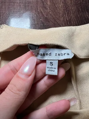 Naked Zebra Cream Suede Ruffle Mini Skirt Size Small thumbnail 5