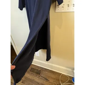 EILEEN FISHER Navy‎ Washable Stretch Crepe Side Zip Shift Dress Size Medium thumbnail 3