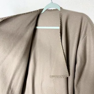 AllSaints Paxx Italian Wool Wrap Waterfall Trench Coat Dune Small Winter Jacket thumbnail 6