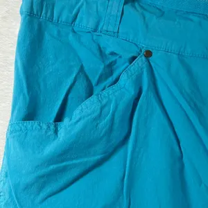 Fresh Produce Womens XL Turquoise Blue Cotton Stretch Drawstring Straight Pants thumbnail 9
