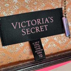 Victorias‎ Secret Satin Jacquard Open Front Cropped Blazer Jacket Peach 10 thumbnail 9