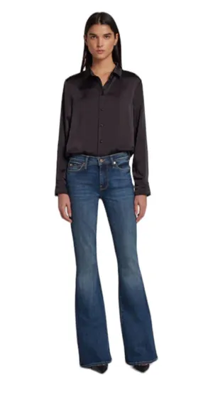 7 For All Mankind Embroidered Skeleton Spider Bootcut Jeans thumbnail 1