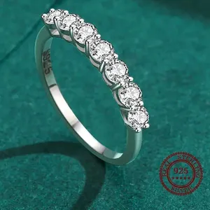 Sterling Silver SIZE 7 925  Stackable Round  Dazzling Cubic Zirconia Ring thumbnail 3