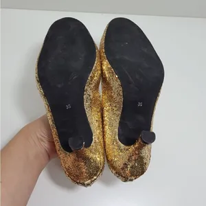 Shoes of Prey Bridal Gold‎ Glitter Pumps Size 35 thumbnail 11