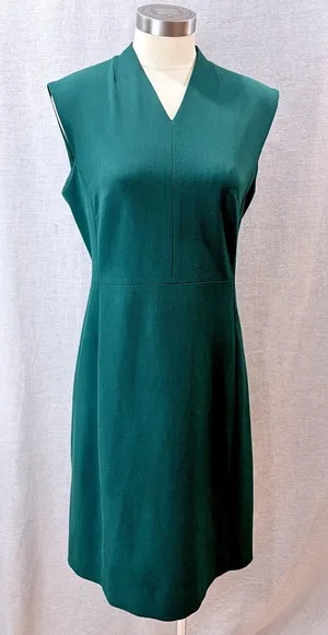 MM.LaFleur Etsuko Dress Hunter Green Sleeveless V-Neck Sheath Pockets Size 10‎ thumbnail 1