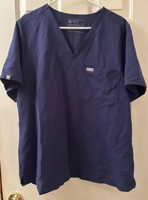 FIGS Catarina One Pocket Scrub Top Size XXL Navy Blue thumbnail 1