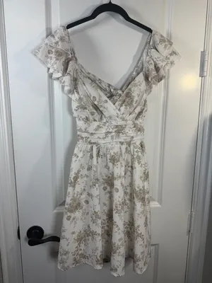 Altar'd State Floral Ruffle Tie-Back Mini Dress thumbnail 1