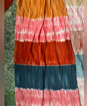 Boutique colorful pink tie dye long kimono wrap, size large thumbnail 2