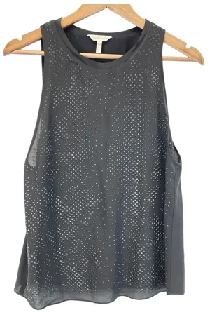 Rebecca Taylor Studded Silk Sleeveless Top Women Size 2 Chic Goth‎ Edgy Urban thumbnail 1