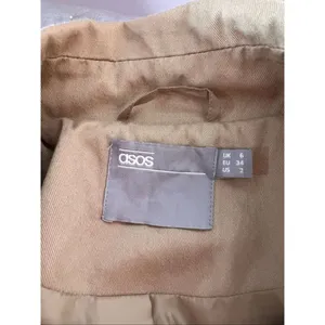 ASOS Tan Cotton Twill Double Breasted Belted Classic Trench Coat Size 2 thumbnail 7