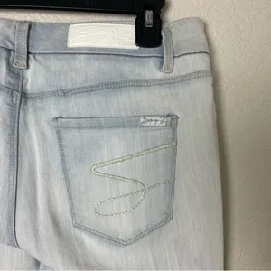 Seven7 Light Blue Skinny Jeans Low Rise Size 10 thumbnail 6