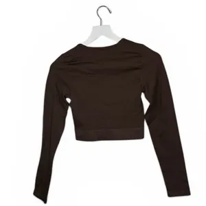 The Group BABATON Aritzia Contour Brown Long Sleeve Crew Crop Top W2297 Sz M thumbnail 5