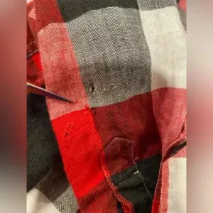 Lauren Ralph Lauren Black Red Plaid 100% Linen Button Down Long Sleeve Size M thumbnail 10