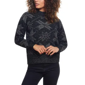 Weatherproof Vintage Mock Neck Ribbed Knit Pullover Sweater Caviar Black XS thumbnail 5