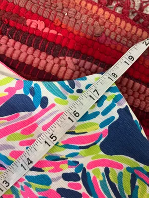 Lilly Pulitzer Cathy Shift Dress (Sz 10) Indigo Palm Reader Cotton Mini Hot Pink thumbnail 13