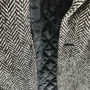A New Day Herringbone Double-Breasted Coat Black/White Wool Blend Womens L thumbnail 2