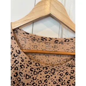 Aerie Tan Animal Print Twist Waist‎ Dress Size Small thumbnail 5