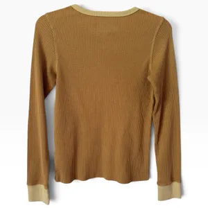 American Eagle Waffle Knit Graphic Long Sleeve Thermal Top Women’s Size Small thumbnail 2