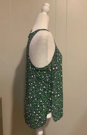 Joie Silk Green Leopard Print Blouse thumbnail 3