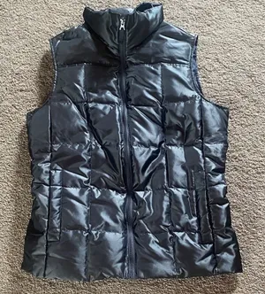 LANDS' END PS (6-8) Slate Shimmer 600 Fill Power Down Feather Vest SMALL 6-8 thumbnail 1