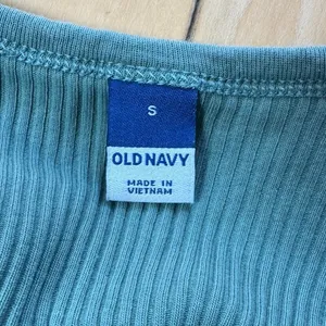 OLD NAVY Classic Ribbed Cropped Tank Top Shirt Green Size Small thumbnail 6