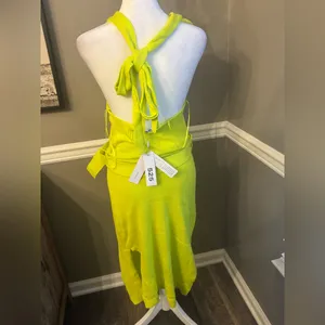 NEW 525 AMERICA Revolve multiwear‎ halter knit Belt dress Yellow XS thumbnail 2