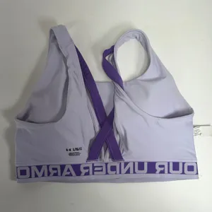 Under Armour Large Sports Bra Crossback Mid-Impact Purple 1390377 Gym Workout thumbnail 5