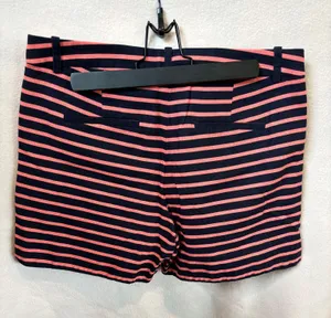 J Crew size 8 Striped Blue & Orange Dress Shorts thumbnail 2