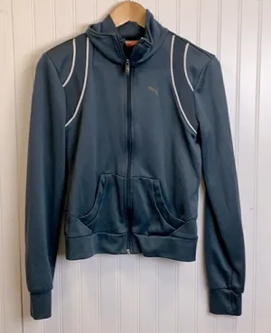 Puma gray zip up track jacket thumbnail 1