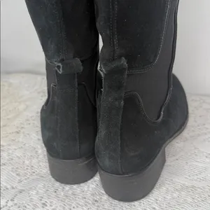 Modern Vintage suede leather black knee high made in Spain boots sz 8 thumbnail 6