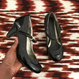 Y2K Black Wingtip Whimsygoth Gothic schoolgirl leather Mary jane heels pumps oxford preppy plaid dark academia office siren core chunky platform round toe-8.5M #bratz #destroyer #fairycore #grunge thumbnail 2