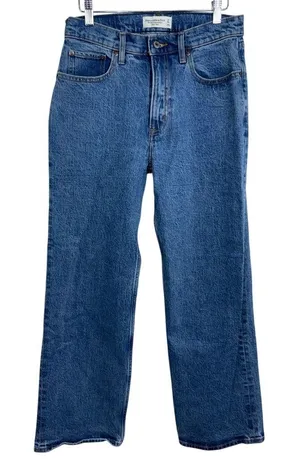 Abercrombie & Fitch 90s Relaxed Jean High Rise Blue Denim Jeans Womens Size 27 S thumbnail 1