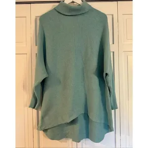 Amazon mint green ribbed cowl neck oversized tunic sweater small thumbnail 2