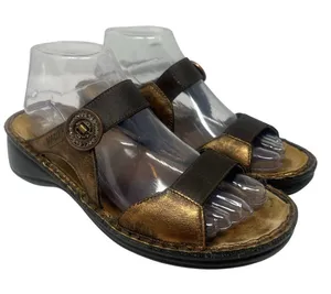 Naot Metallic Bronze Double Strap Comfort Sandals 39 thumbnail 1