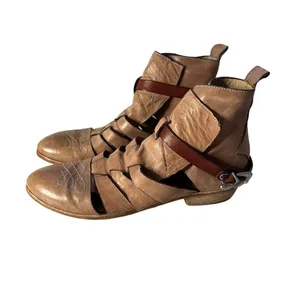 STEVEN‎ By Steve Madden Cut Out Ankle Boots Distressed leather Women's Size 38 thumbnail 12