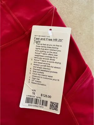 Lululemon Fast & Free With Pockets High Rise 25” Dark Red Size 10 NWT thumbnail 5